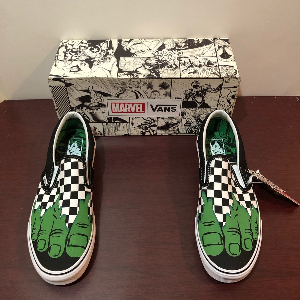 Vans X Marvel Classic Slip-On, Hulk, Various Sizes